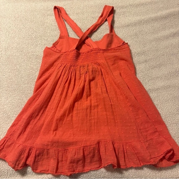 SCRAPBOOK Coral Pink Retro Swiss Dot Tank Top Tunic Boutique - Picture 11 of 12